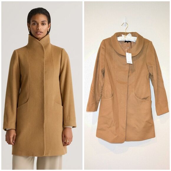 NWT Quince Italian Wool Cocoon Coat in Caramel - Picture 1 of 16